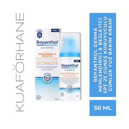 BEPANTHOL DERMA  NEMLENDİRİCİ VE BESLEYİCİ  YÜZ BAKIM KREMİ SPF25 50 ML