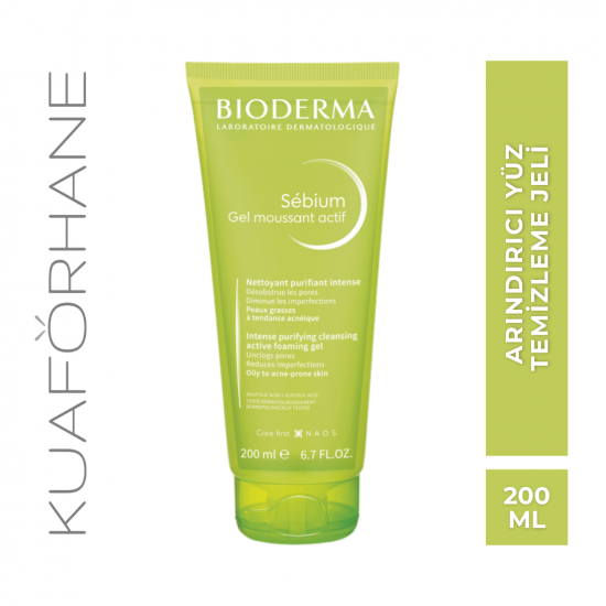 BIODERMA SEBIUM FOAMING GEL ACTIVE ARINDIRICI YÜZ TEMİZLEME  JELİ 200 ML