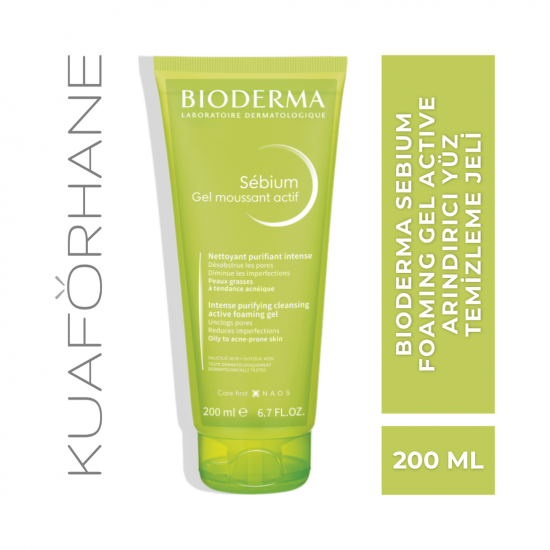 BIODERMA SEBIUM FOAMING GEL ACTIVE ARINDIRICI YÜZ TEMİZLEME  JELİ 200 ML
