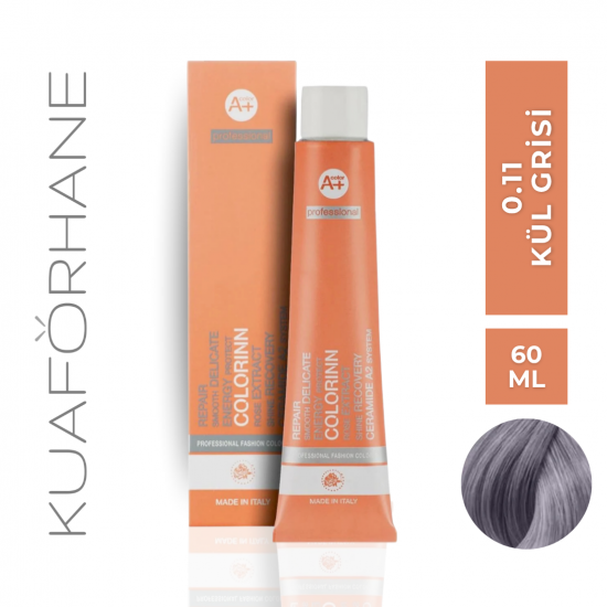 COLORINN PROFESSİONAL TÜP SAÇ BOYASI 60 ML 0.11 KÜL GRİSİ