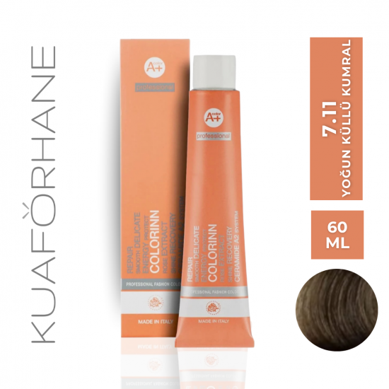 COLORINN PROFESSİONAL TÜP SAÇ BOYASI 60 ML 7.11 YOĞUN KÜLLÜ KUMRAL