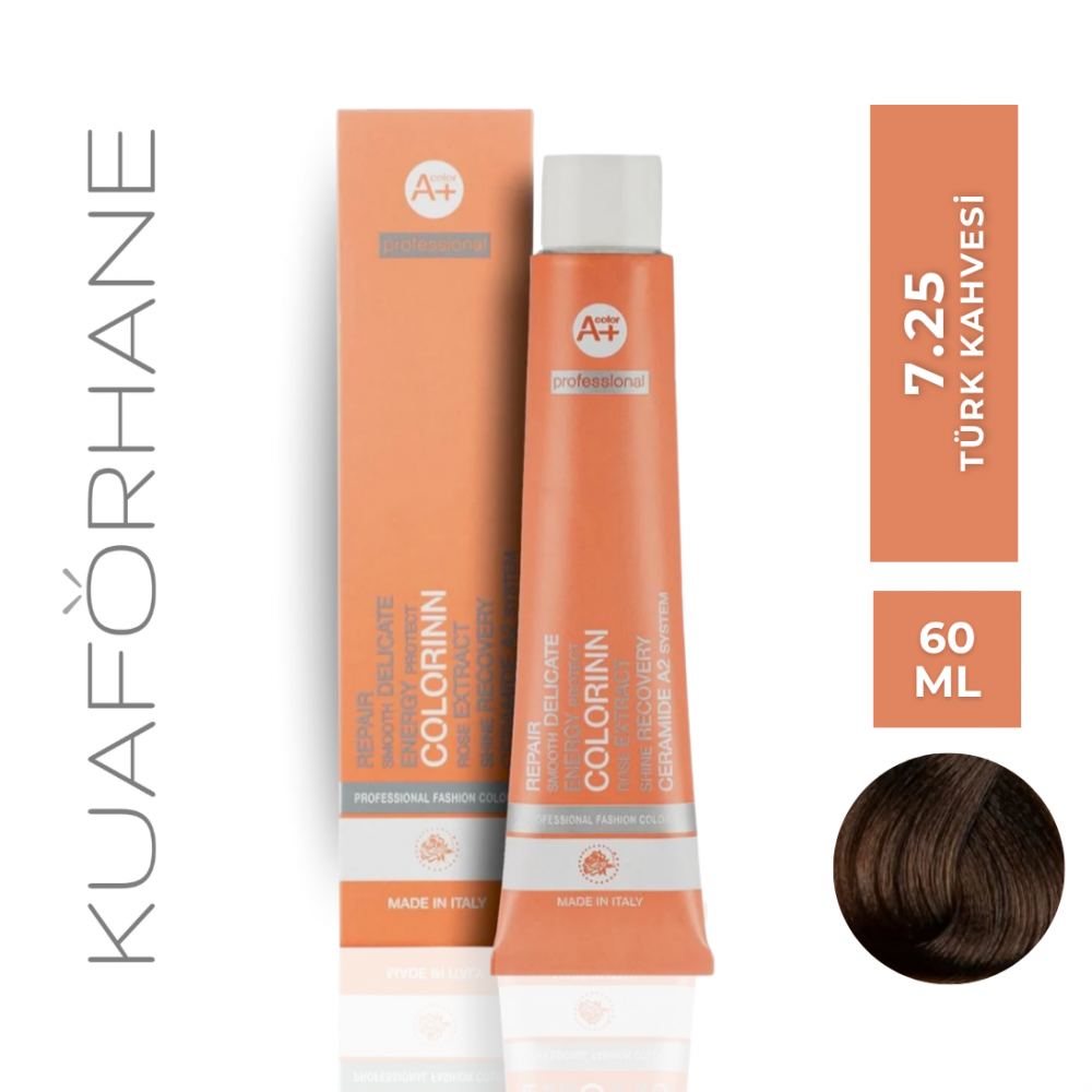 COLORINN PROFESSİONAL TÜP SAÇ BOYASI 60 ML 7.25 TÜRK KAHVESİ