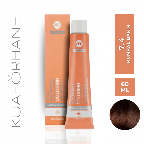 COLORINN PROFESSİONAL TÜP SAÇ BOYASI 60 ML 7.4 KUMRAL BAKIR