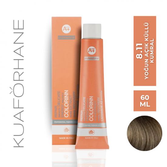 COLORINN PROFESSİONAL TÜP SAÇ BOYASI 60 ML 8.11 YOĞUN AÇIK KÜLLÜ KUMRAL