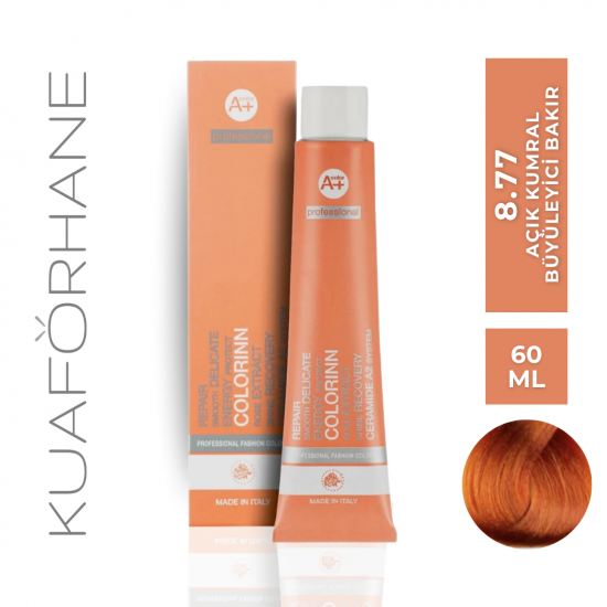 COLORINN PROFESSİONAL TÜP SAÇ BOYASI 60 ML 8.77 AÇIK KUMRAL BÜYÜLEYİCİ BAKIR