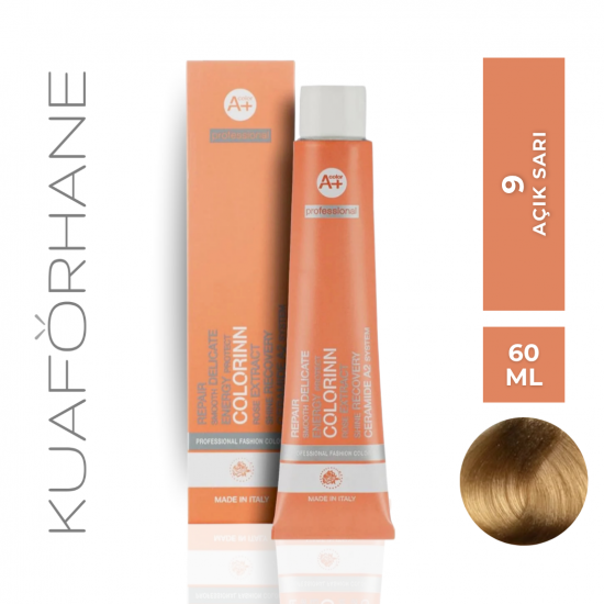 COLORINN PROFESSİONAL TÜP SAÇ BOYASI 60 ML 9 ÇOK AÇIK SARI