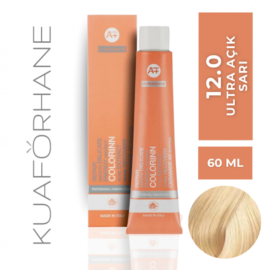 COLORINN PROFESSİONAL TÜP SAÇ BOYASI 60 ML 12.0 ULTRA AÇIK SARI
