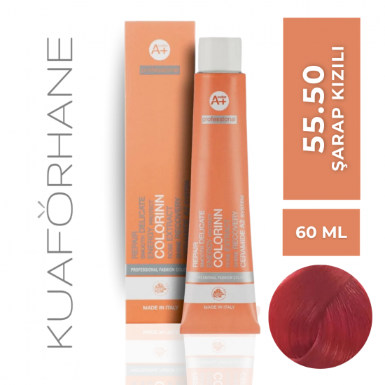 COLORINN PROFESSİONAL TÜP SAÇ BOYASI 60 ML 55.50 ŞARAP KIZILI