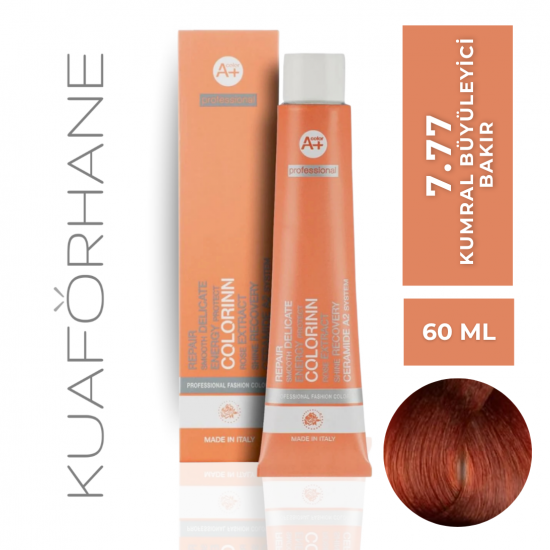 COLORINN PROFESSİONAL TÜP SAÇ BOYASI 60 ML 7.77 KUMRAL BÜYÜLEYİCİ BAKIR