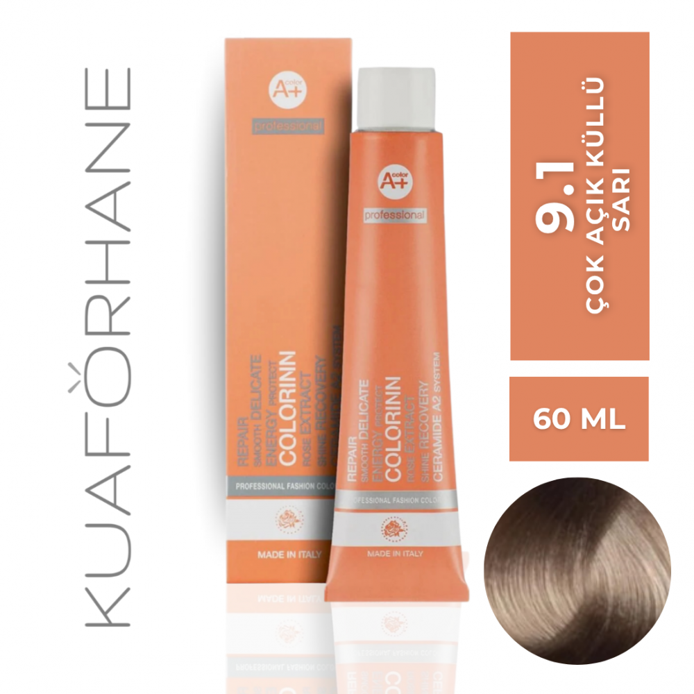 COLORINN PROFESSİONAL TÜP SAÇ BOYASI 60 ML 9.1 ÇOK AÇIK KÜLLÜ SARI
