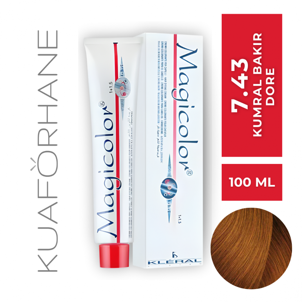 KLERAL MAGİCOLOR SAÇ BOYASI 100 ML 7.43  KUMRAL BAKIR DORE
