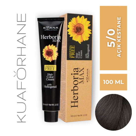 KYANA HERBORIA MAX  AMONYAKSIZ SAÇ BOYASI 100 ML  5/0  AÇIK KESTANE