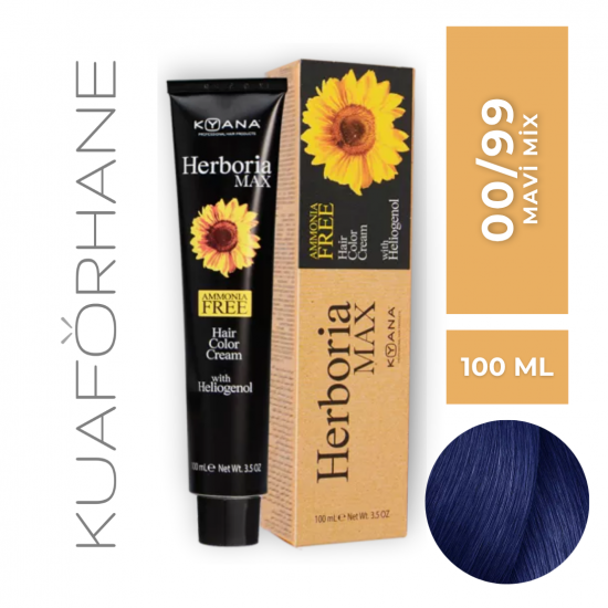 KYANA HERBORIA MAX  AMONYAKSIZ SAÇ BOYASI 100 ML  00/99  MAVİ MİX