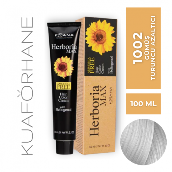 KYANA HERBORIA MAX  AMONYAKSIZ SAÇ BOYASI 100 ML  1002  GÜMÜŞ/ TURUNCU AZALTICI