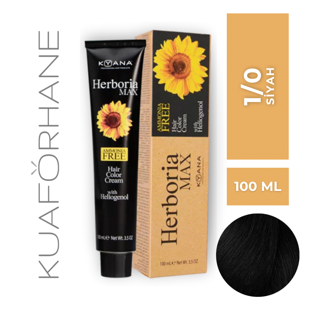 KYANA HERBORIA MAX  AMONYAKSIZ SAÇ BOYASI 100 ML  1/0  SİYAH