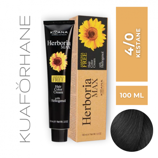 KYANA HERBORIA MAX  AMONYAKSIZ SAÇ BOYASI 100 ML  4/0  KESTANE