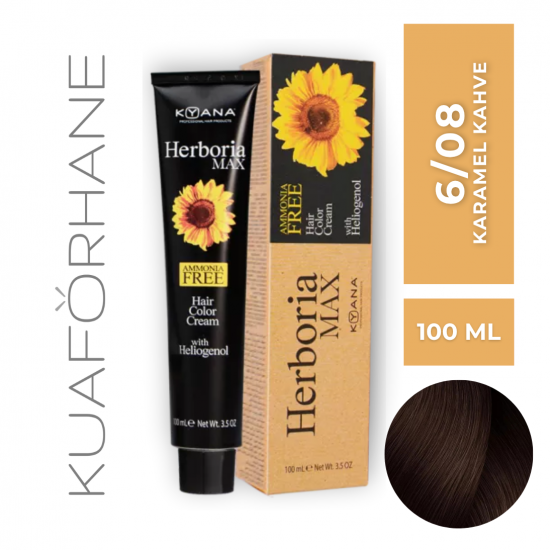 KYANA HERBORIA MAX  AMONYAKSIZ SAÇ BOYASI 100 ML  6/08  KARAMEL KAHVE