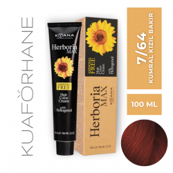 KYANA HERBORIA MAX  AMONYAKSIZ SAÇ BOYASI 100 ML  7/64  KUMRAL KIZIL BAKIR
