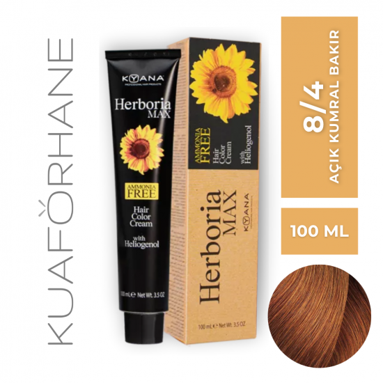 KYANA HERBORIA MAX  AMONYAKSIZ SAÇ BOYASI 100 ML  8/4  AÇIK KUMRAL BAKIR
