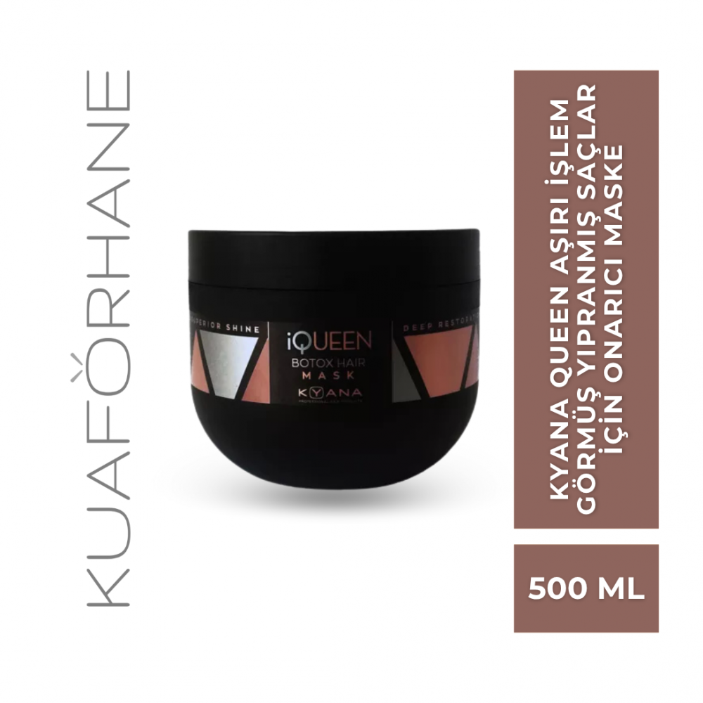 KYANA QUEEN AŞIRI İŞLEM GÖRMÜŞ YIPRANMIŞ SAÇLAR İÇİN ONARICI MASKE 500 ML