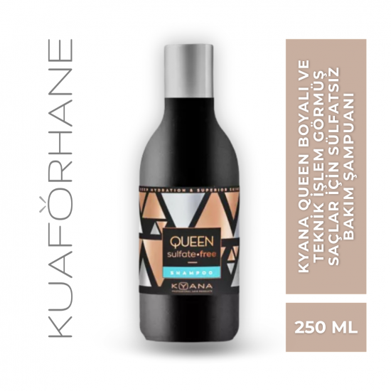 KYANA QUEEN BOYALI VE TEKNİK İŞLEM GÖRMÜŞ SAÇLAR İÇİN SÜLFATSIZ BAKIM ŞAMPUANI 250 ML