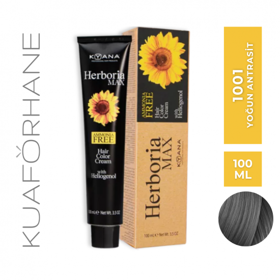 KYANA HERBORIA MAX AMONYAKSIZ SAÇ BOYASI 100 ML 1001 YOĞUN ANTRASİT