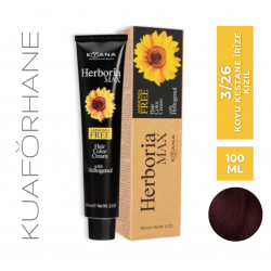 KYANA HERBORIA MAX AMONYAKSIZ SAÇ BOYASI 100 ML 3/26 KOYU KESTANE İRİZE KIZIL