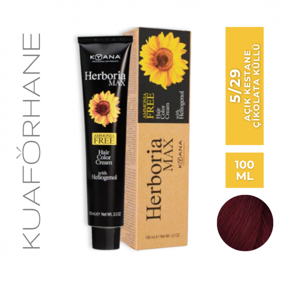 KYANA HERBORIA MAX AMONYAKSIZ SAÇ BOYASI 100 ML 5/29 AÇIK KESTANE ÇİKOLATA KÜLLÜ