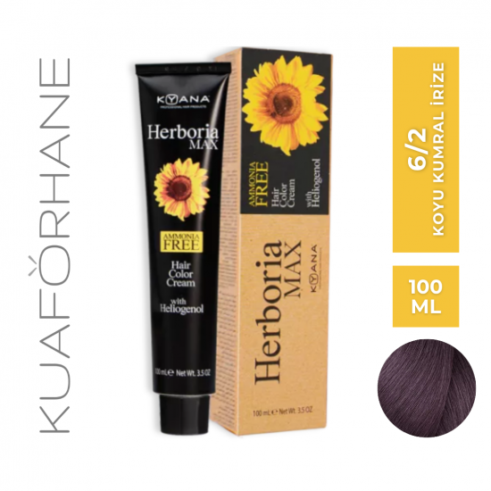 KYANA HERBORIA MAX AMONYAKSIZ SAÇ BOYASI 100 ML 6/2 KOYU KUMRAL İRİZE