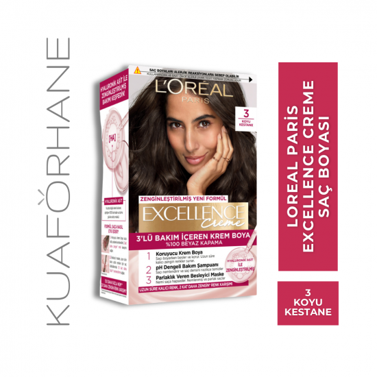 LOREAL PARIS EXCELLENCE CREME 3 KOYU KESTANE SAÇ BOYASI