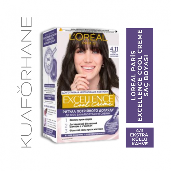 LOREAL PARIS EXCELLENCE COOL CREME 4.11 EKSTRA KÜLLÜ KAHVE