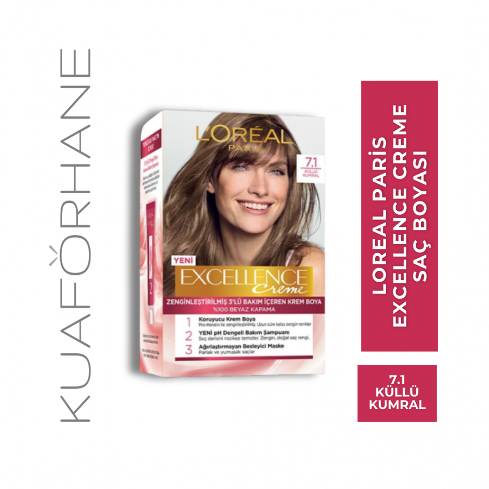 LOREAL PARIS EXCELLENCE CREME 7.1 KÜLLÜ KUMRAL SAÇ BOYASI