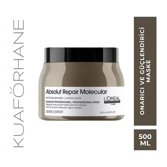 LOREAL ABSOLUT REPAIR MOLECULAR TÜM YIPRANMIŞ SAÇLAR İÇİN ONARICI VE GÜÇLENDİRİCİ MASKE 500 ML