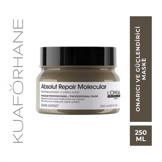 LOREAL ABSOLUT REPAIR MOLECULAR TÜM YIPRANMIŞ SAÇLAR İÇİN ONARICI VE GÜÇLENDİRİCİ MASKE 250 ML