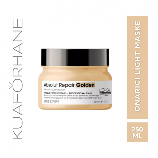 LOREAL ABSOLUT REPAIR GOLDEN KURU VE YIPRANMIŞ SAÇLAR İÇİN ONARICI LIGHT MASKE 250 ML
