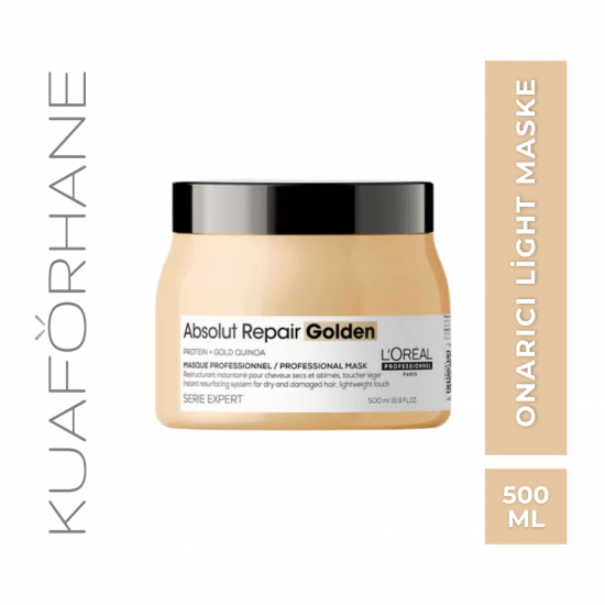 LOREAL ABSOLUT REPAIR GOLDEN KURU VE YIPRANMIŞ SAÇLAR İÇİN ONARICI LIGHT MASKE 500 ML
