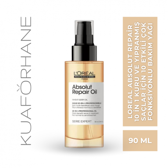 LOREAL ABSOLUT REPAIR 10 in 1 KURU VE YIPRANMIŞ SAÇLAR İÇİN 10 ETKİLİ ÇOK FONKSİYONLU BAKIM YAĞI 90 ML