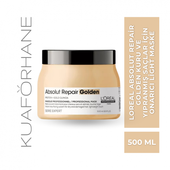 LOREAL ABSOLUT REPAIR GOLDEN KURU VE YIPRANMIŞ SAÇLAR İÇİN ONARICI LIGHT MASKE 500 ML