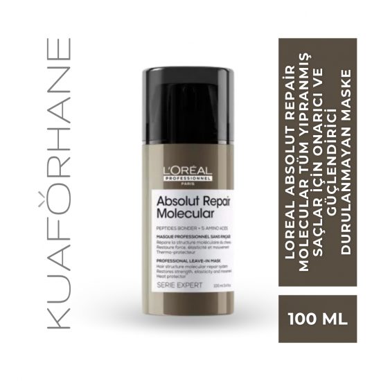 LOREAL ABSOLUT REPAIR MOLECULAR TÜM YIPRANMIŞ SAÇLAR İÇİN ONARICI VE GÜÇLENDİRİCİ MASKE 100 ML