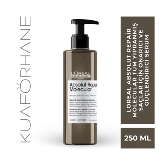 LOREAL ABSOLUT REPAIR MOLECULAR TÜM YIPRANMIŞ SAÇLAR İÇİN ONARICI VE GÜÇLENDİRİCİ SERUM 250 ML