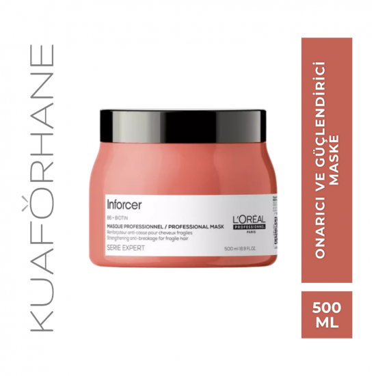 LOREAL INFORCER BİOTIN + B6 YIPRANMIŞ ZAYIF SAÇLAR İÇİN ONARICI GÜÇLENDİRİCİ MASKE 500 ML