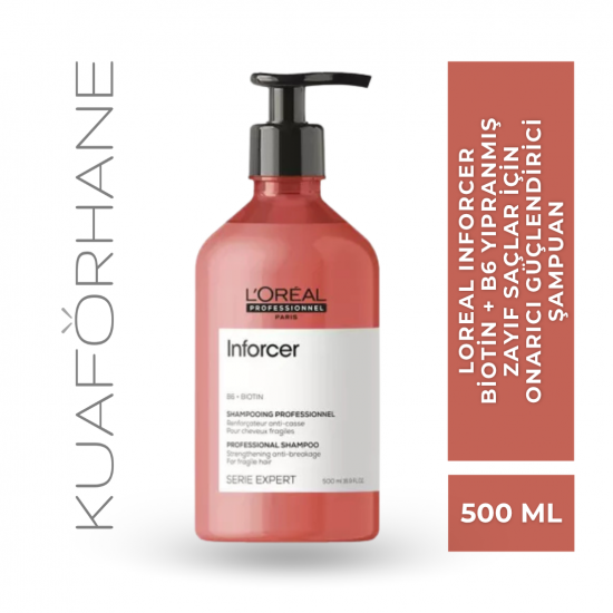 LOREAL INFORCER BİOTIN + B6 YIPRANMIŞ ZAYIF SAÇLAR İÇİN ONARICI GÜÇLENDİRİCİ ŞAMPUAN 500 ML