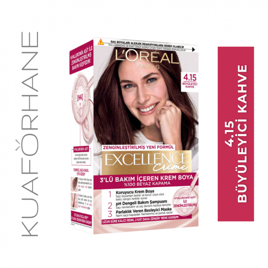 LOREAL PARIS EXCELLENCE CREME 4.15 BÜYÜLEYİCİ KAHVE SAÇ BOYASI