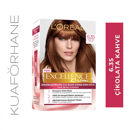 LOREAL PARIS EXCELLENCE CREME 6.35 ÇİKOLATA KAHVE SAÇ BOYASI