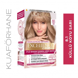 LOREAL PARIS EXCELLENCE CREME 8.1 KÜLLÜ KOYU SARI SAÇ BOYASI