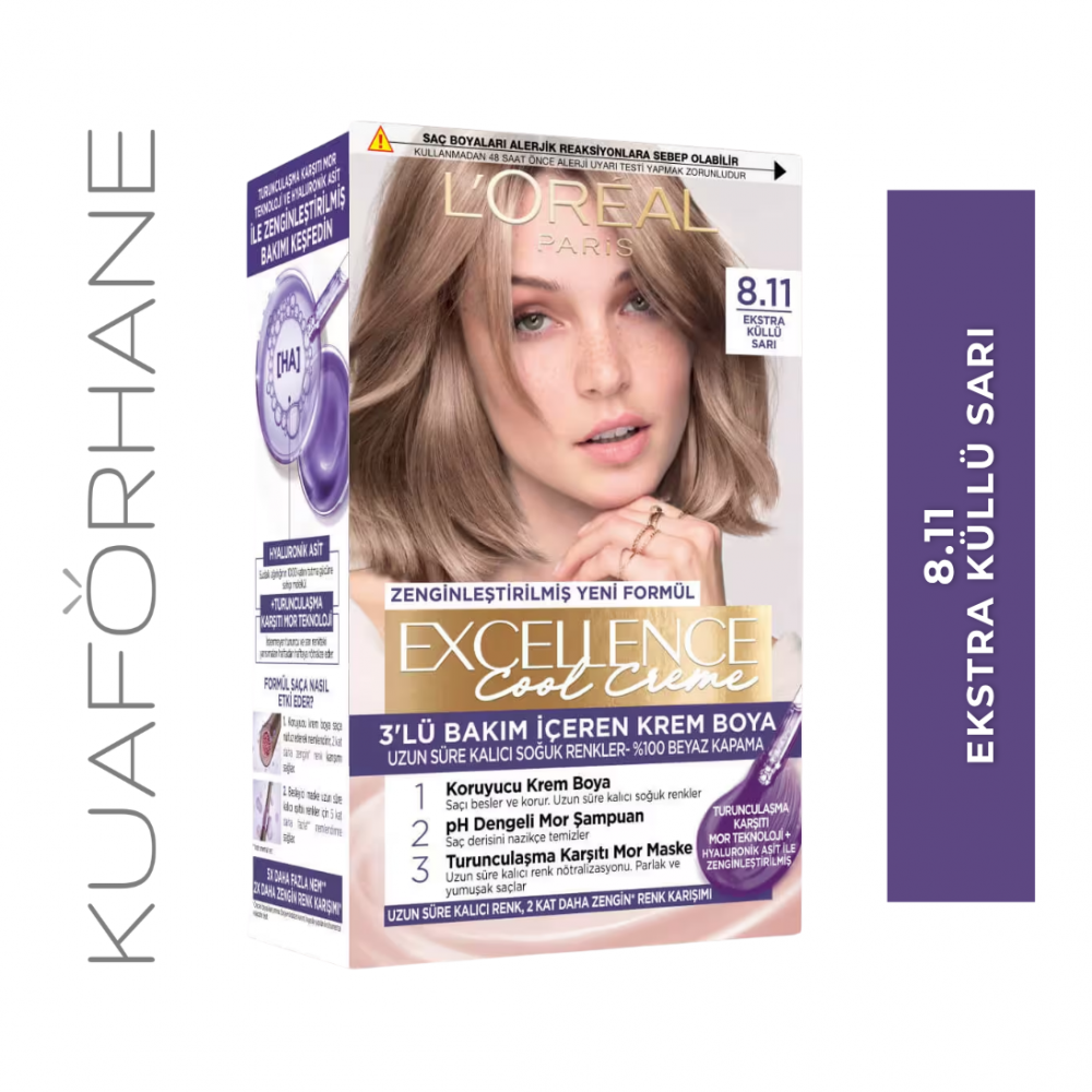 LOREAL PARIS EXCELLENCE COOL CREME 8.11 EKSTRA KÜLLÜ SARI