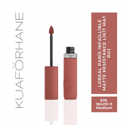 LOREAL PARIS INFAILLIBLE MATTE RESISTANCE LİKİT MAT RUJ 635 WORTH IT MEDIUM
