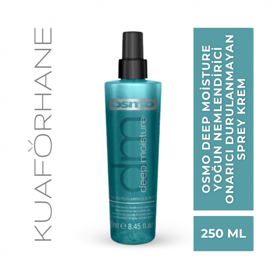 OSMO DEEP MOİSTURE KURU VE YIPRANMIŞ SAÇLAR İÇİN YOĞUN NEMLENDİRİCİ ONARICI DURULANMAYAN SPREY KREM 250 ML