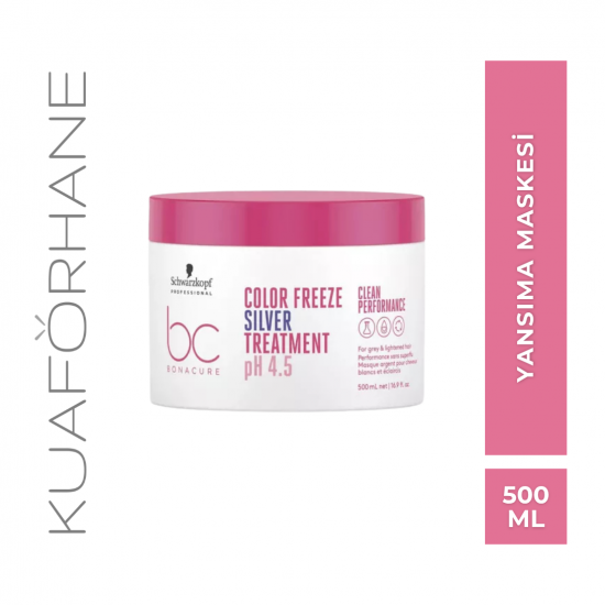 SCHWARZKOPF BC BONACURE COLOR FREEZE RENK KORUMA BEYAZ VE GRİ SAÇLAR İÇİN GÜMÜŞ YANSIMA MASKESİ 500 ML