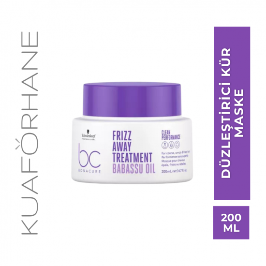 SCHWARZKOPF BC BONACURE FRİZZ AWAY ASİ KABARIK SAÇLAR İÇİN DÜZLEŞTİRİCİ KÜR MASKE 200 ML